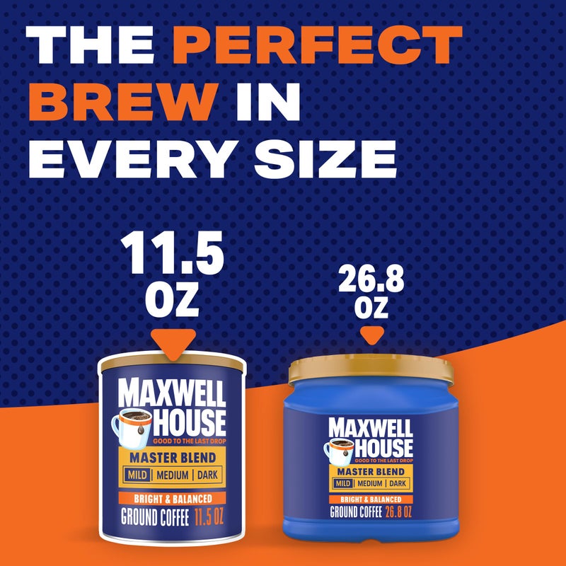 Maxwell House Master Blend Light Roast Ground Coffee (11.5 oz Canister) - Image 5